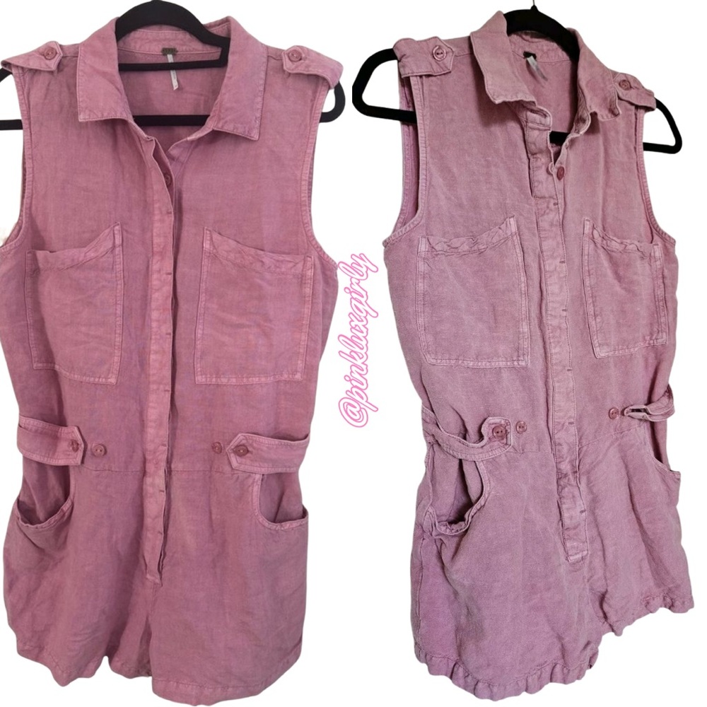 Young Fabulous & Broke Dusty Rose Utility Romper